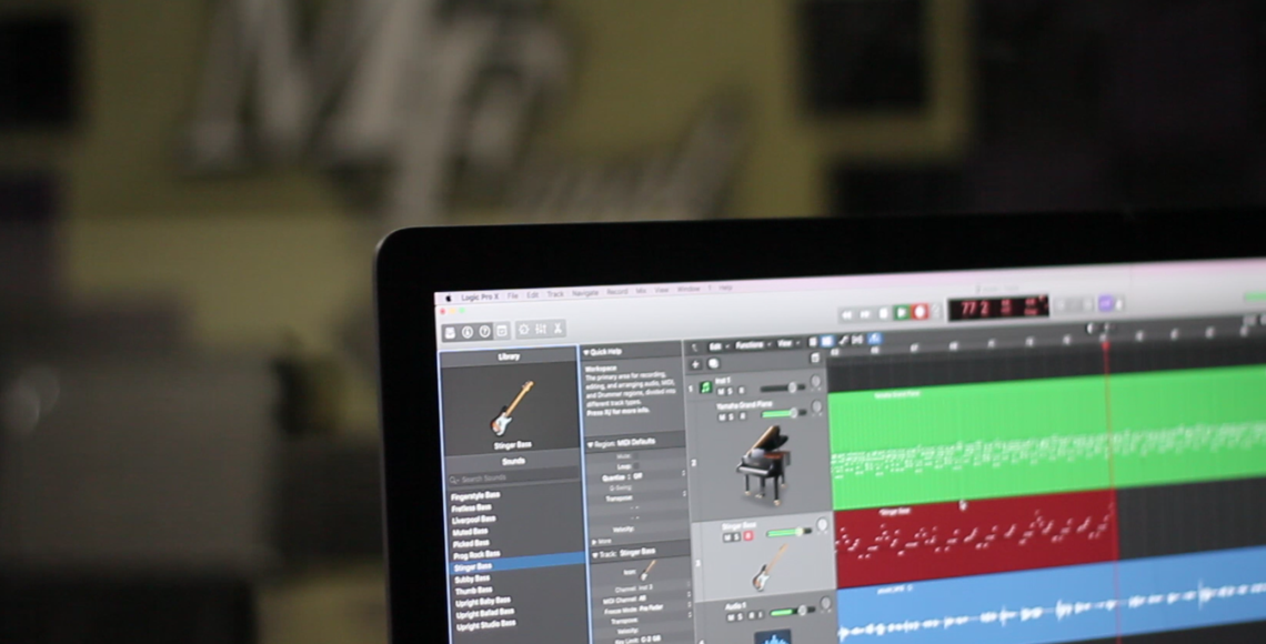parcial close up of logic pro tool