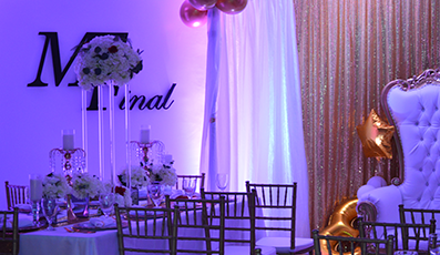 Decorated event room